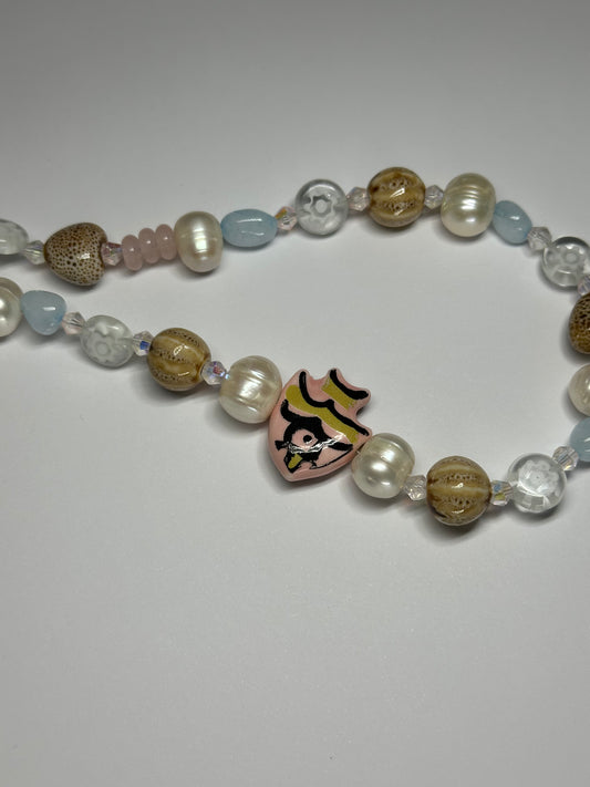 1 OF 1  PINK FISH NECKLACE