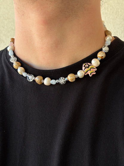 1 OF 1  PINK FISH NECKLACE